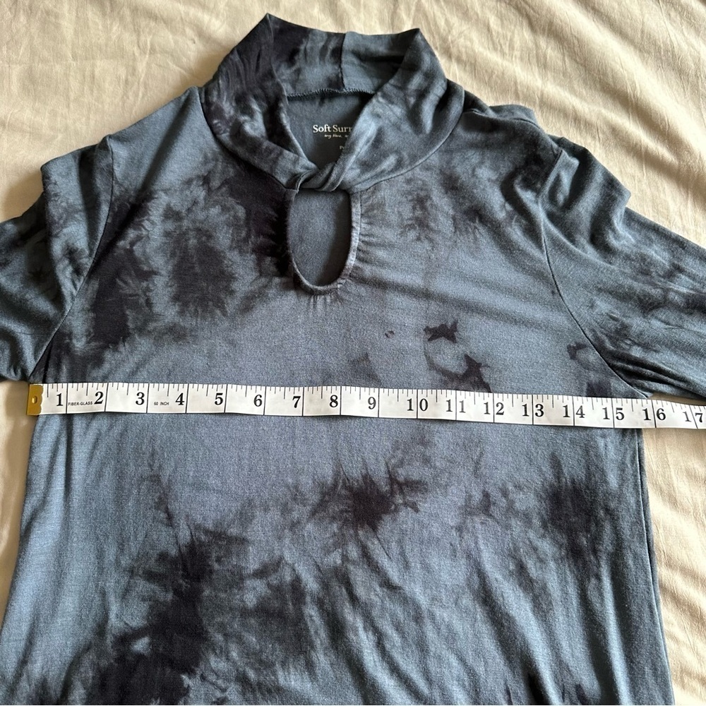 Soft Surroundings nerissa tie dye key hole long sleeve shirt Blue XS - Picture 6 of 10